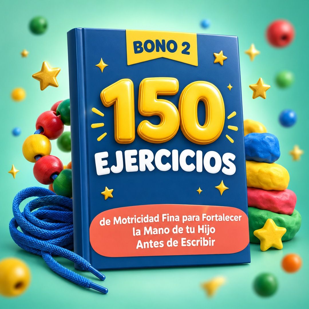 Portada del bono 2: 150 Ejercicios de Motricidad Fina para Fortalecer la Mano de tu Hijo Antes de Escribir